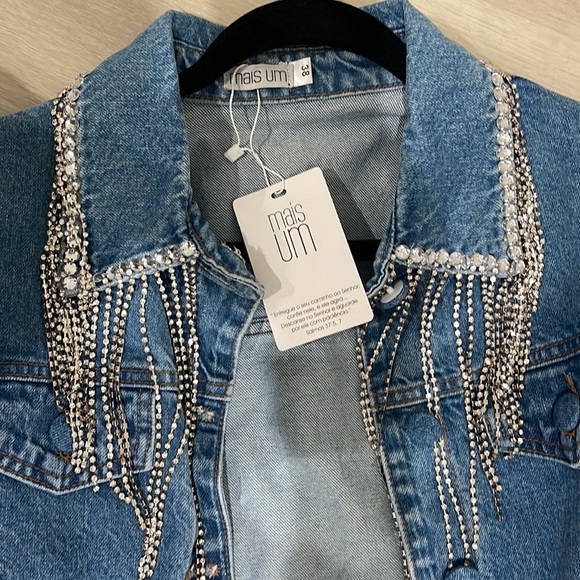 NWT UNIQUE QUEEN 🐝 INSPIRED DENIM JACKET - Picture 5 of 7